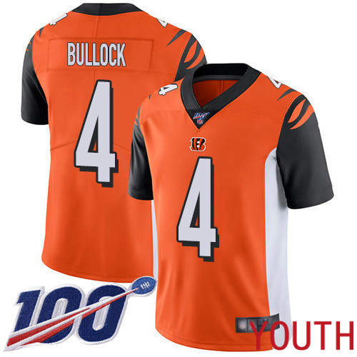 Cincinnati Bengals Limited Orange Youth Randy Bullock Alternate Jersey NFL Footballl 4 100th Season Vapor Untouchable